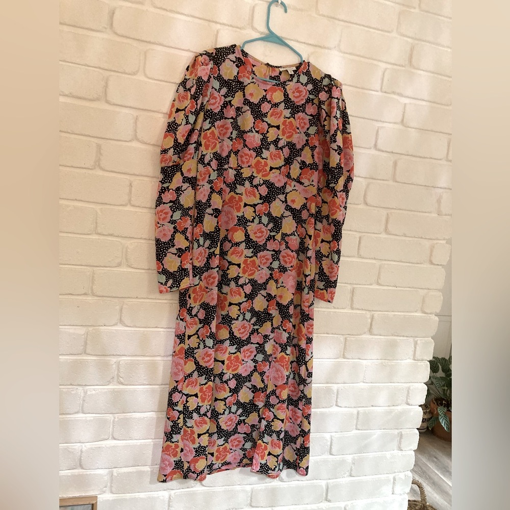 Topshop Polka Dot and Floral Dress